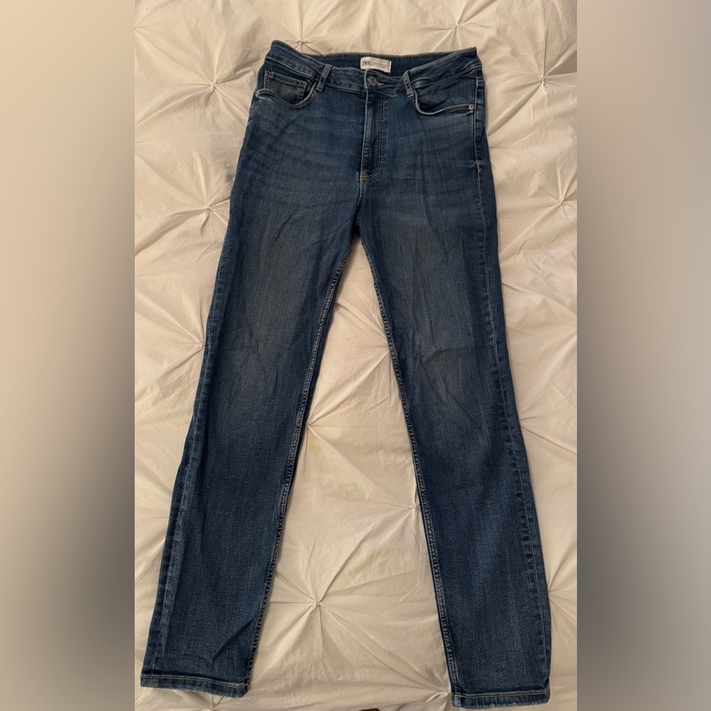 ZARA HIGH-WAISTED SKINNY JEANS MEDIUM DENIM